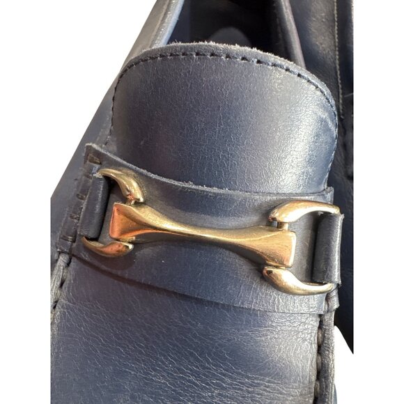 Mercanti Fiorentini Mens Blue Leather Slip-On Loafers Size 10M SKU8117 - Picture 3 of 15